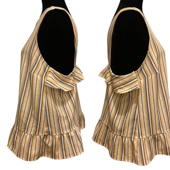 Andree by Unit Sleeveless Striped Ruffle Blouse Size Medium - Picture 3 of 10
